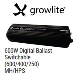 Show details for GROWLITE 600W DIGITAL BALLAST MH/HPS DIMMABLE QUIET RUNNING (NO FAN) GROWLUSH Picture of GROWLITE 600W DIGITAL BALLAST MH/HPS DIMMABLE QUIET RUNNING (NO FAN) GROWLUSH